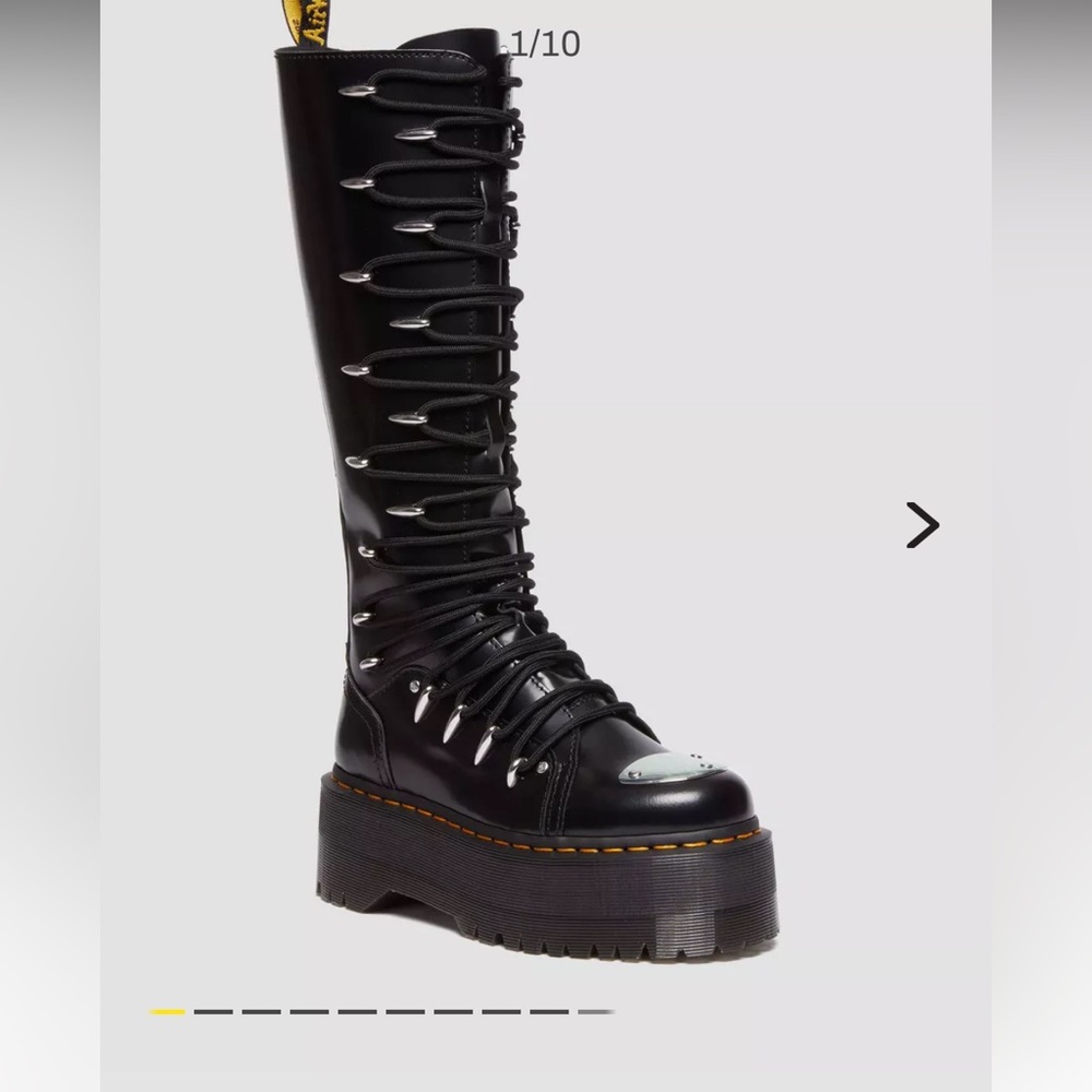 1B60 MAX LACE UP KNEE HIGH PLATFORM BOOTS